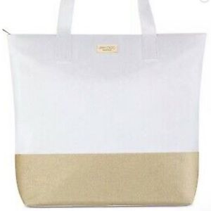 EUC Jimmy Choo Gold Glitter Large Tote Bag
